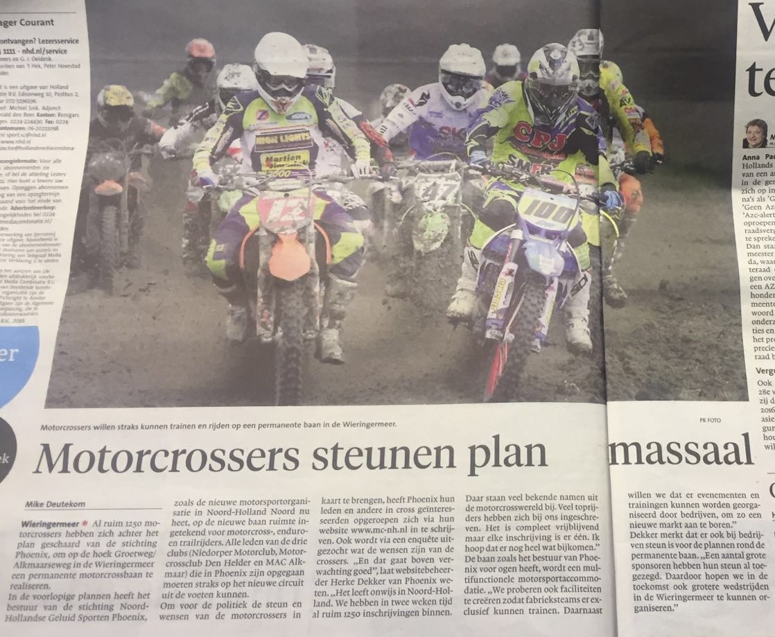 Motorcrossers steunen plan massaal
